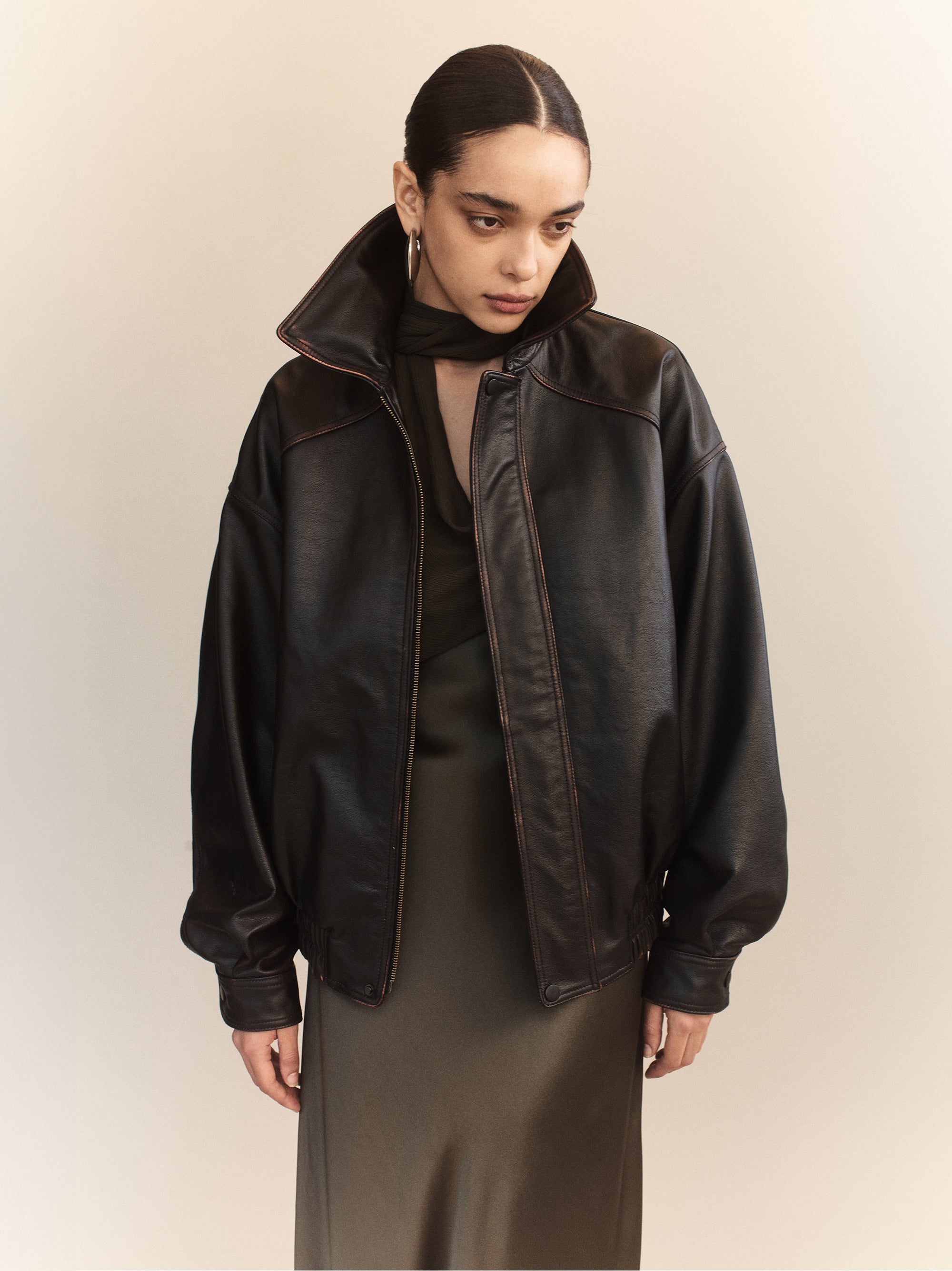 Preorder - Hektor Cowhide Leather Bomber – Courtney Zheng