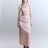 Irene Wool Silk Duchesse Midi Skirt