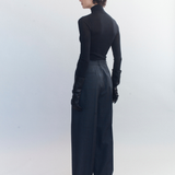 Adrian Wool Check Asymmetric Pants