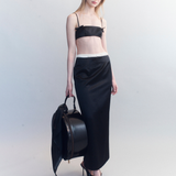Irene Wool Silk Duchesse Midi Skirt