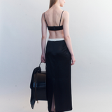 Irene Wool Silk Duchesse Midi Skirt