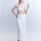 Irene Wool Silk Duchesse Midi Skirt