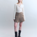 Anya Pleated Wool Mini Skirt