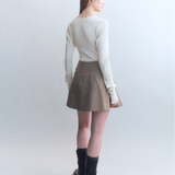 Anya Pleated Wool Mini Skirt
