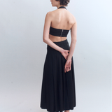 Hilde Raw Edge Pleated Wool Skirt