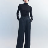 Adrian Wool Check Asymmetric Pants