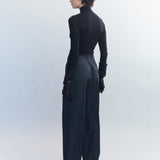 Adrian Wool Check Asymmetric Pants