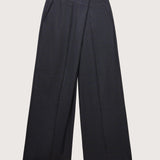 Adrian Wool Check Asymmetric Pants