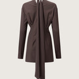 Anais Wool Tie Back Mini Dress