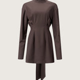 Anais Wool Tie Back Mini Dress