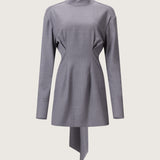 Anais Wool Tie Back Mini Dress