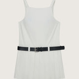 Anneke Poplin Pleated Mini Dress