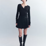 Anya Pleated Wool Mini Skirt