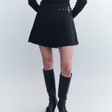 Anya Pleated Wool Mini Skirt