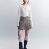 Anya Pleated Wool Mini Skirt