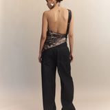 Dione Deadstock Raw Denim Barrel Leg Fold Up Jeans