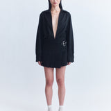 Birgit Wool Twill Front Slit Shirt