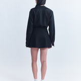Birgit Wool Twill Front Slit Shirt