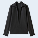 Birgit Wool Twill Front Slit Shirt