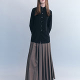 Camille Silk Crepe Tuxedo Blouse