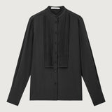 Camille Silk Crepe Tuxedo Blouse