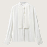 Camille Silk Crepe Tuxedo Blouse