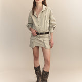 Preorder - Gunther Cotton Drill Cargo Mini Dress