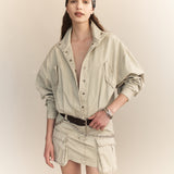 Preorder - Gunther Cotton Drill Cargo Mini Dress