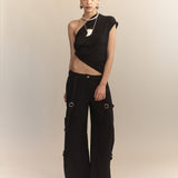Larson Silk Crepe Cargo Pants