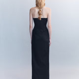 Solveig Chalkstripe Wool Bustier Dress