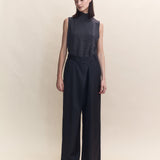 Adrian Wool Check Asymmetric Pants