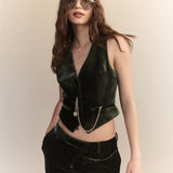 Xander Silk Velvet Corduroy Vest