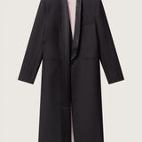 Valentin Satin Scarf Wool Tuxedo Coat