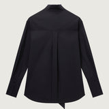 Linae Raw Edge Poplin Tie Shirt