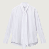 Linae Raw Edge Poplin Tie Shirt