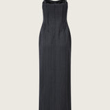 Solveig Chalkstripe Wool Bustier Dress