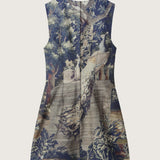 Verdure Tapestry Print Denim Mini Dress