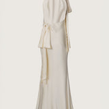 Preorder - Therese Silk Satin Tie Neck Gown