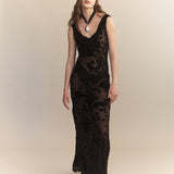 Eugenie Silk Velvet Devore Dress