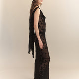 Eugenie Silk Velvet Devore Dress