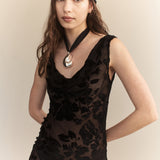 Eugenie Silk Velvet Devore Dress