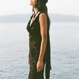 Preorder - Eugenie Silk Velvet Devore Dress