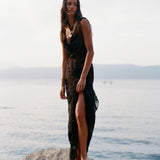 Preorder - Eugenie Silk Velvet Devore Dress