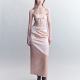 Irene Wool Silk Duchesse Midi Skirt
