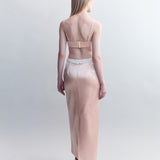 Irene Wool Silk Duchesse Midi Skirt