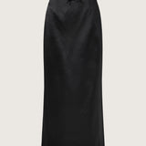 Irene Wool Silk Duchesse Midi Skirt