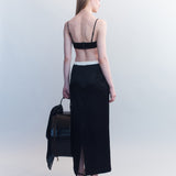 Irene Wool Silk Duchesse Midi Skirt