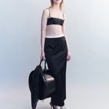 Irene Wool Silk Duchesse Midi Skirt
