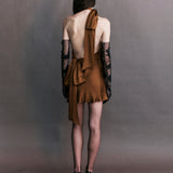 Preorder - Elise Silk Satin Tie Neck Mini Dress