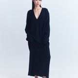 Emery V-Neck Wool Cashmere Dress